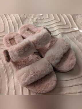 UGG Koolaburra Blush Pink Fur Slippers
